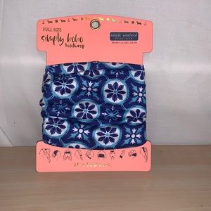Blue & White full size simply boho head wrap